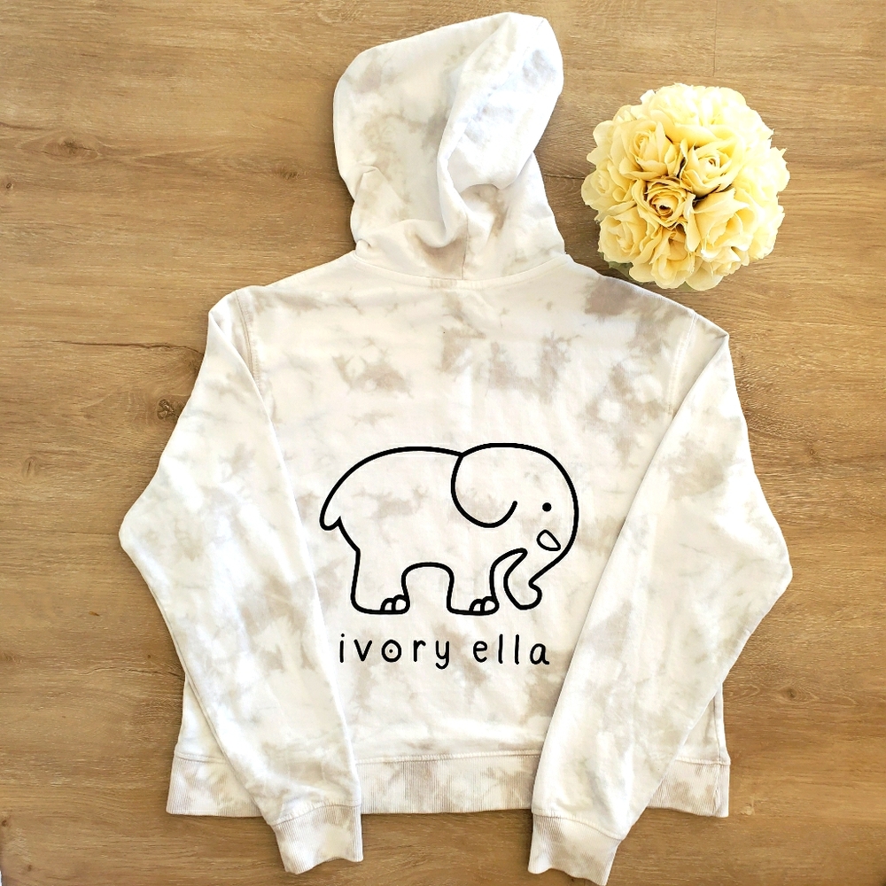 Ivory ella gray tie dye cotton blend hoodie size S